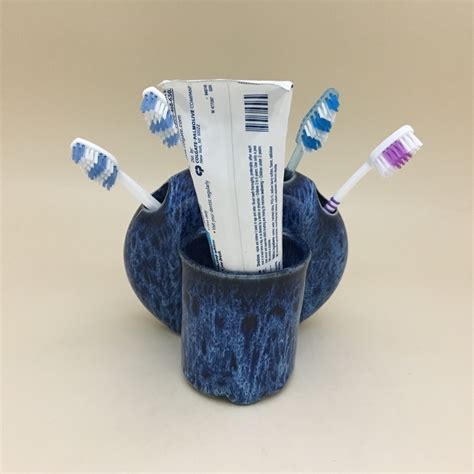 blue toothbrush holder set.